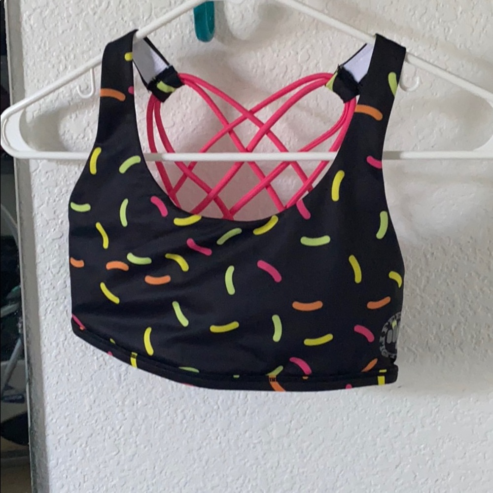 Feed me fight me sports bra sprinkles